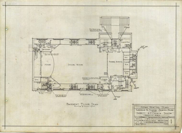 Drawing, Thompson Architectural - Dewitt Methodist Episcopal Church