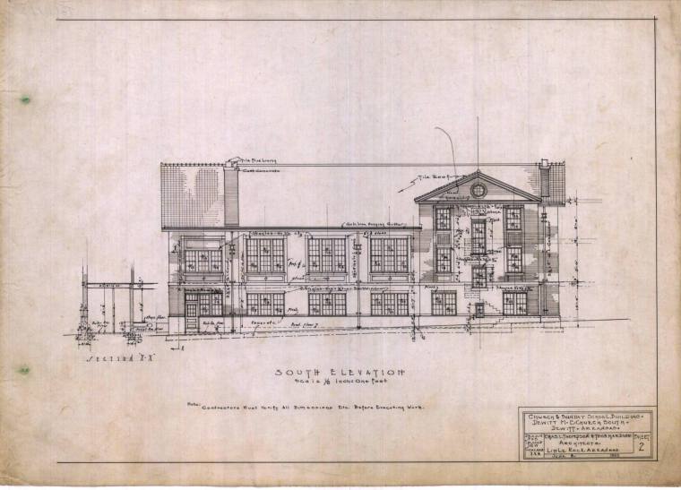 Drawing, Thompson Architectural - Dewitt Methodist Episcopal Church