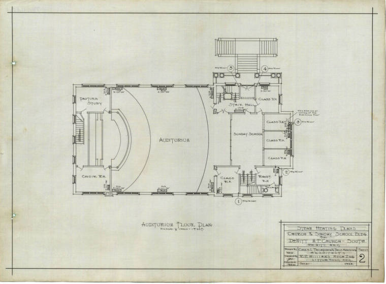 Drawing, Thompson Architectural - Dewitt Methodist Episcopal Church