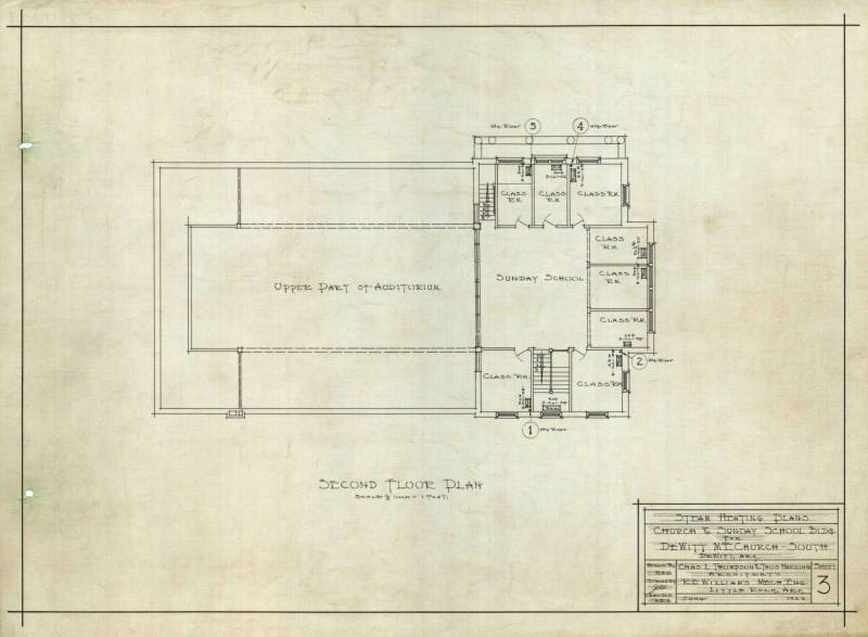 Drawing, Thompson Architectural - Dewitt Methodist Episcopal Church