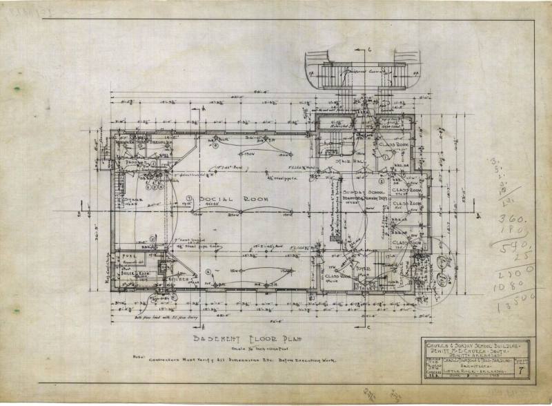 Drawing, Thompson Architectural - Dewitt Methodist Episcopal Church