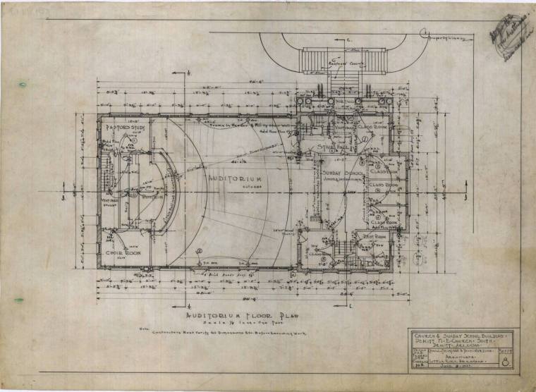 Drawing, Thompson Architectural - Dewitt Methodist Episcopal Church