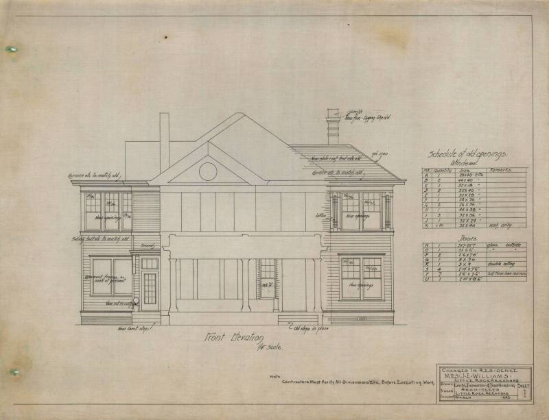 Drawing, Thompson Architectural - Mrs. J.E. Williams