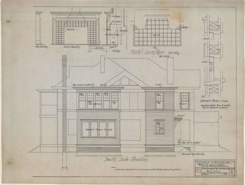 Drawing, Thompson Architectural - Mrs. J.E. Williams