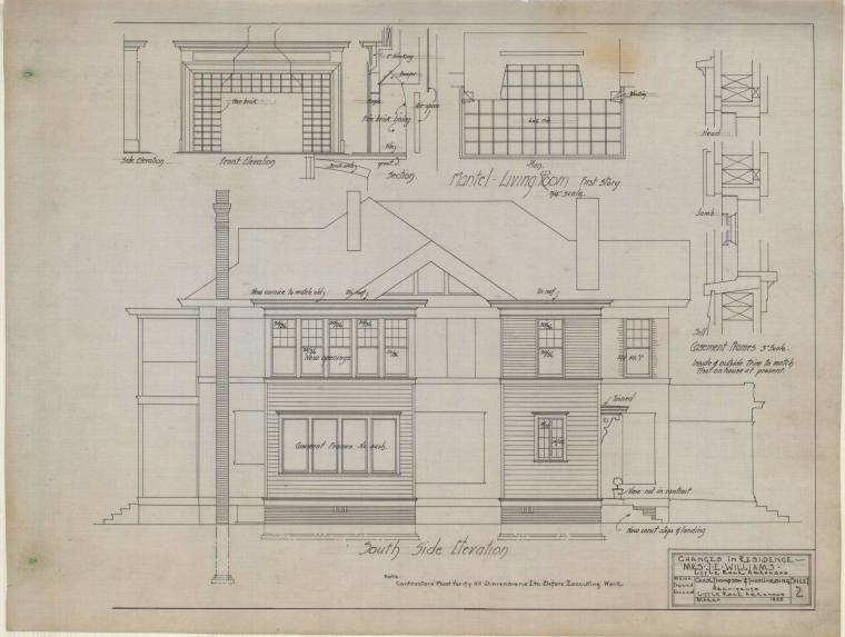 Drawing, Thompson Architectural - Mrs. J.E. Williams