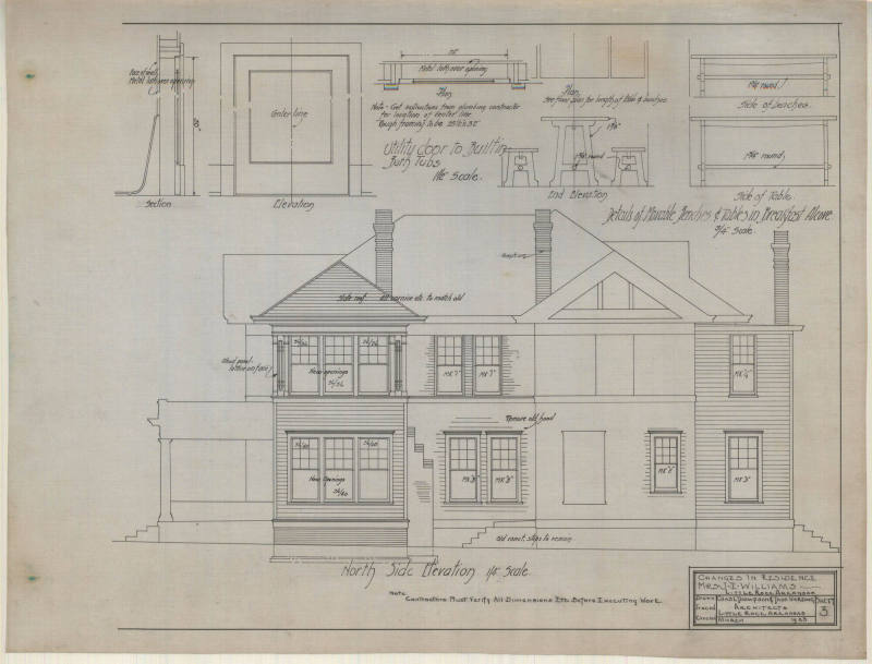 Drawing, Thompson Architectural - Mrs. J.E. Williams