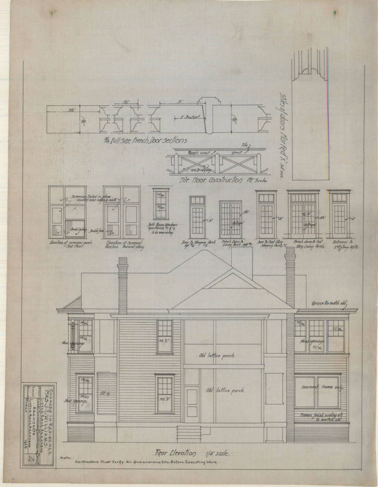 Drawing, Thompson Architectural - Mrs. J.E. Williams