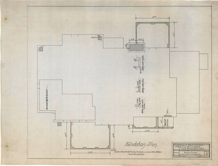 Drawing, Thompson Architectural - Mrs. J.E. Williams