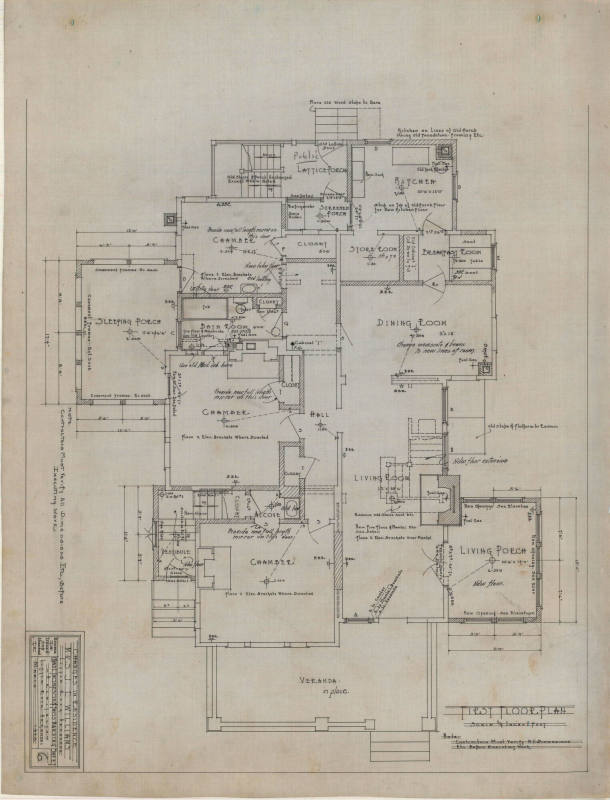 Drawing, Thompson Architectural - Mrs. J.E. Williams