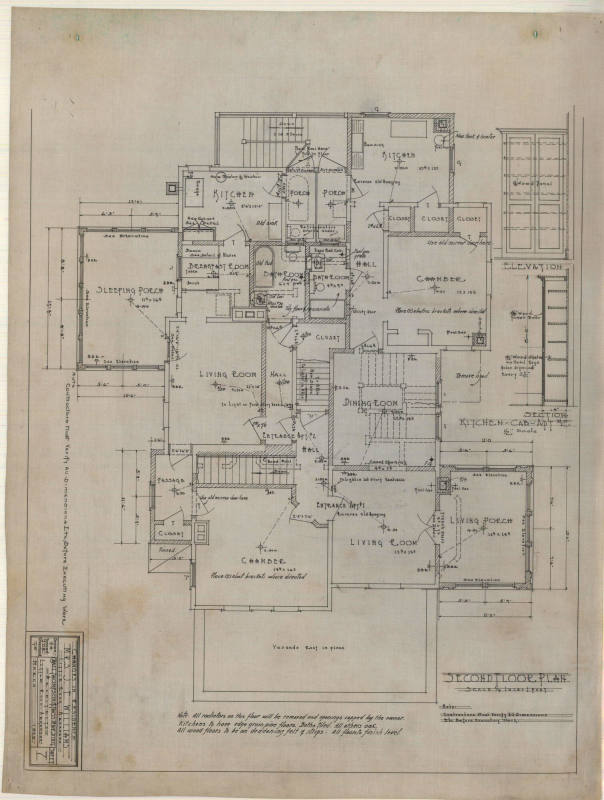 Drawing, Thompson Architectural - Mrs. J.E. Williams