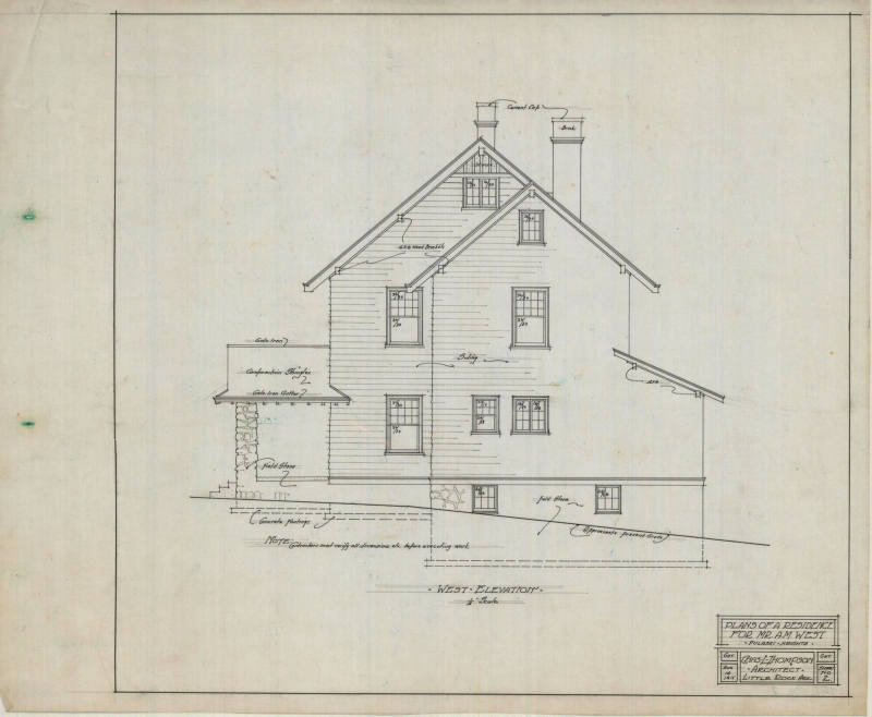 Drawing, Thompson Architectural - A.M. West, Little Rock