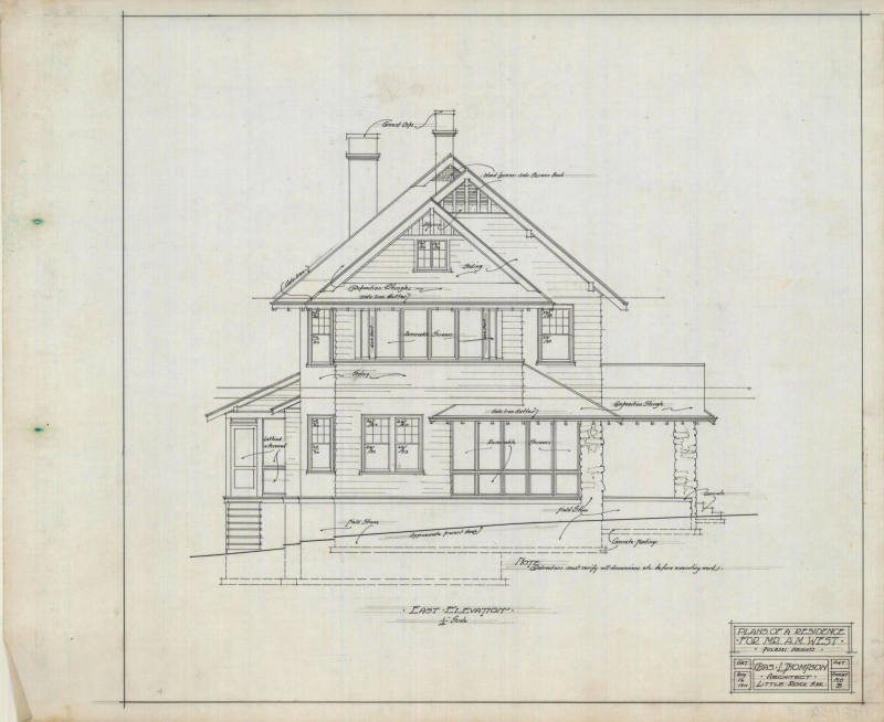 Drawing, Thompson Architectural - A.M. West, Little Rock