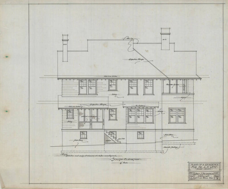 Drawing, Thompson Architectural - A.M. West, Little Rock