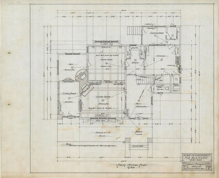 Drawing, Thompson Architectural - A.M. West, Little Rock