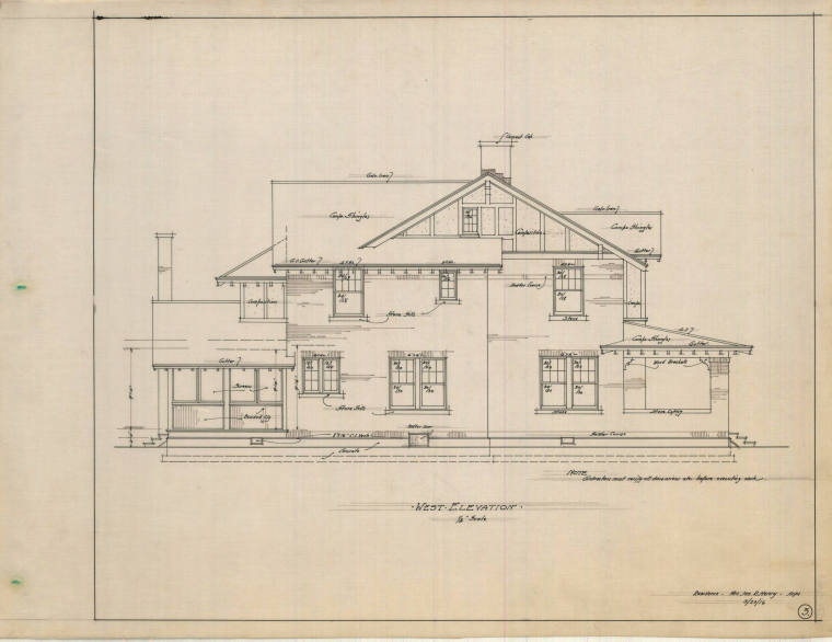 Drawing, Thompson Architectural - Mrs. James Henry, Hope