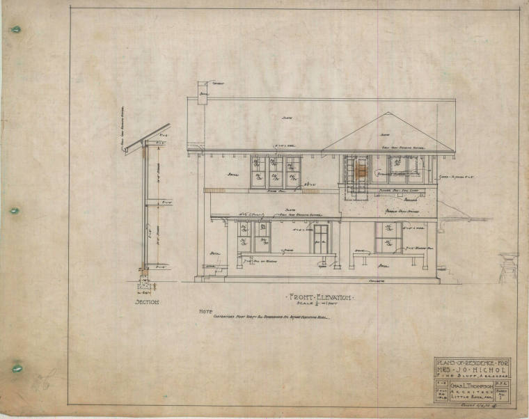 Drawing, Thompson Architectural - Mrs. Jo Nichol, Pine Bluff