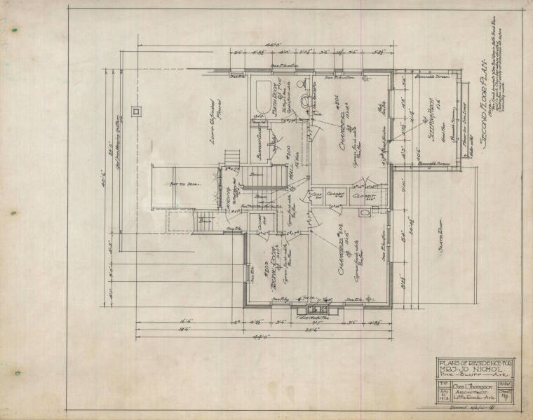 Drawing, Thompson Architectural - Mrs. Jo Nichol, Pine Bluff