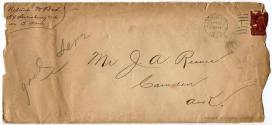 Letter and Envelope, J.B. Manly to J.A. Reeves