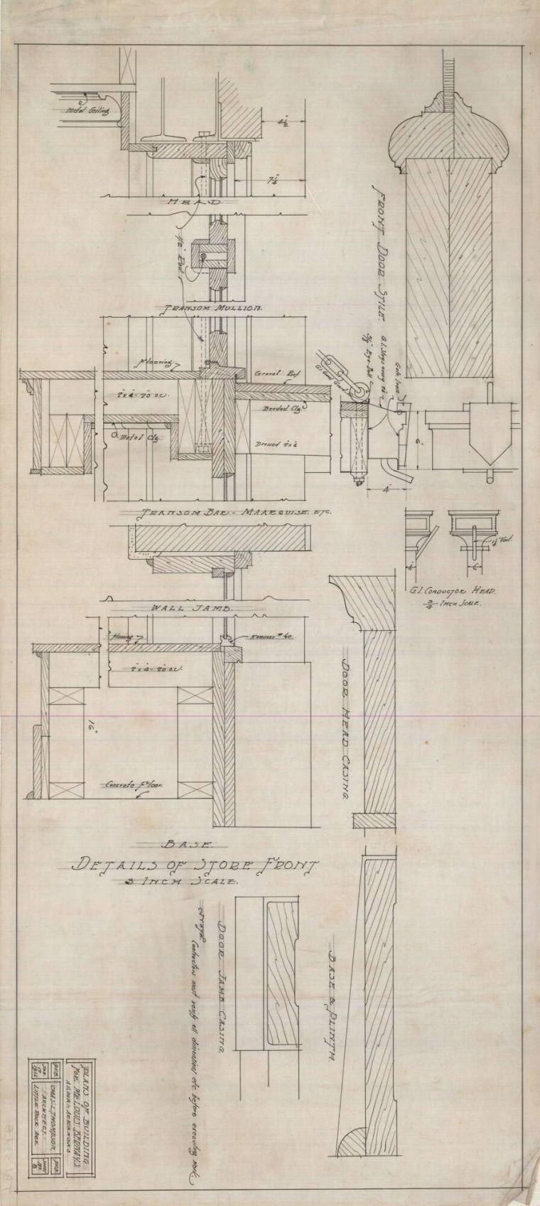 Drawing, Thompson Architectural - Louis Bernays, Alma