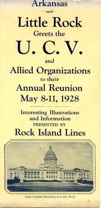 Brochure, 1928 U.C.V. Reunion in Little Rock