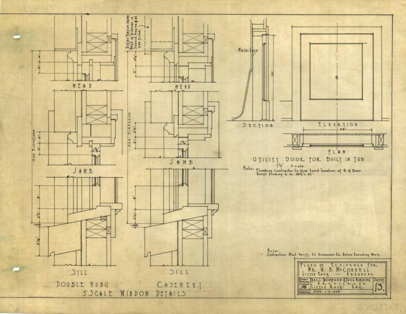 Drawing, Thompson Architectural - W.B. McConnell, Little Rock