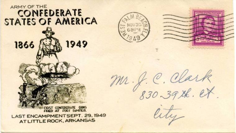 Envelope, 1st Day Issue - 1949 S.C.V. Reunion, Little Rock