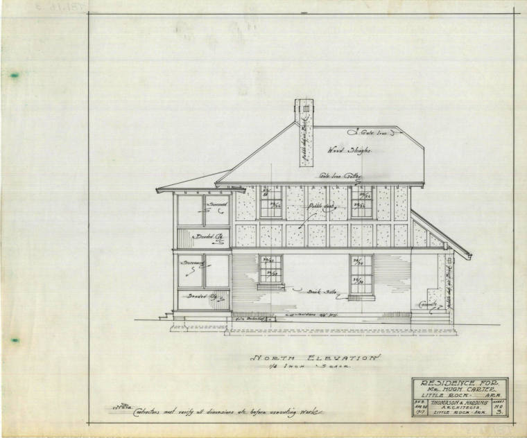 Drawings, Thompson Architectural - Hugh Carter House, Little Rock