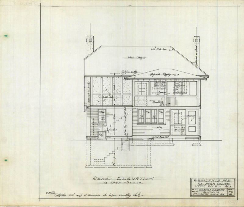 Drawings, Thompson Architectural - Hugh Carter House, Little Rock