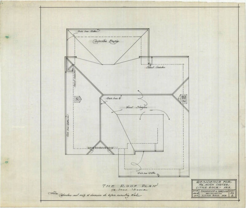 Drawings, Thompson Architectural - Hugh Carter House, Little Rock