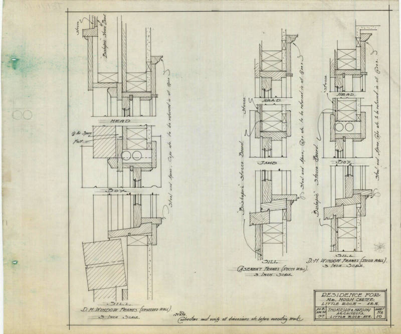 Drawings, Thompson Architectural - Hugh Carter House, Little Rock