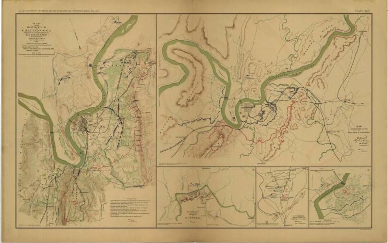 Map, Battle of Chattanooga