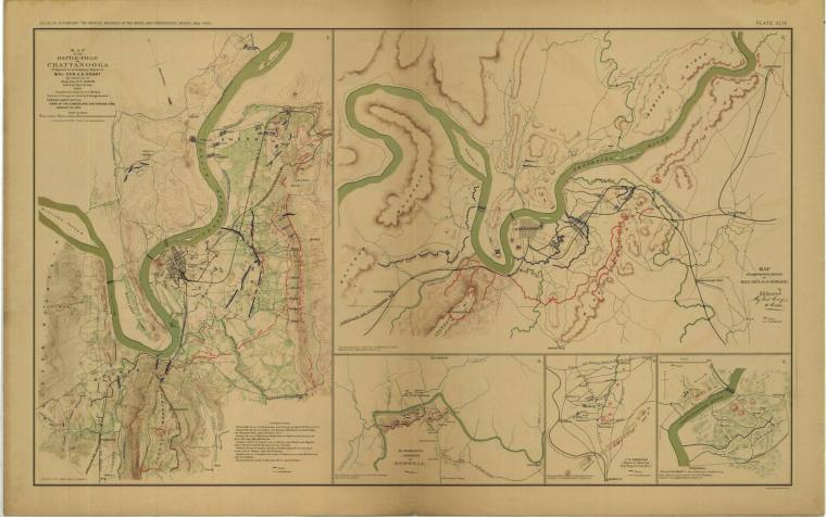 Map, Battle of Chattanooga