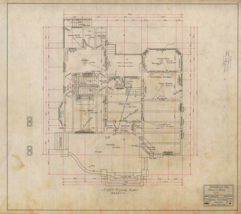 Drawing, Thompson Architectural - C.C. Reid, Little Rock