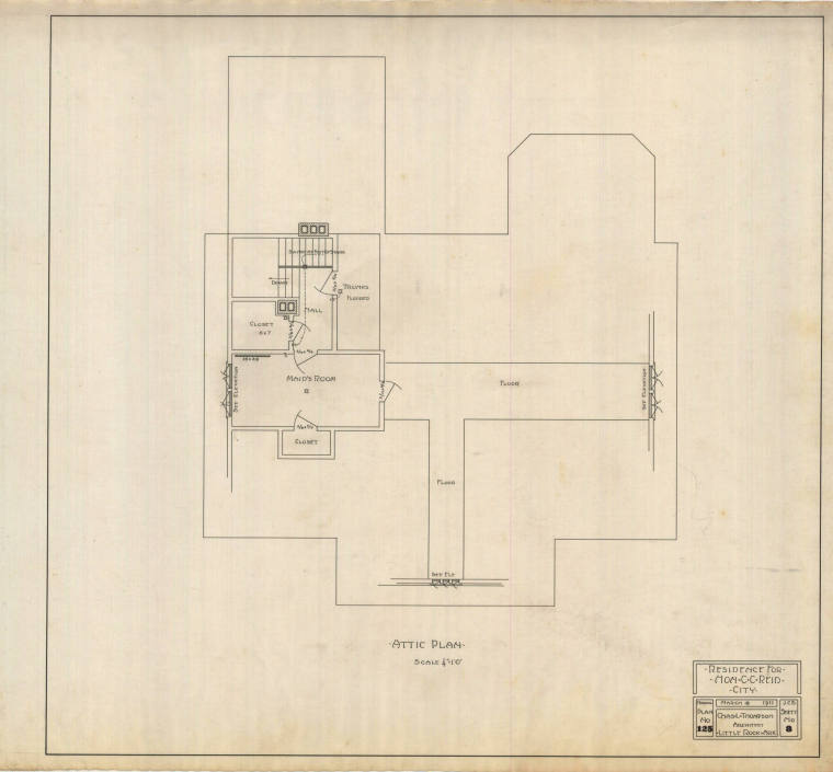 Drawing, Thompson Architectural - C.C. Reid, Little Rock