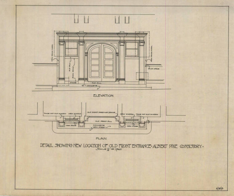 Drawing, Thompson Architectural - Albert Pike Consistory