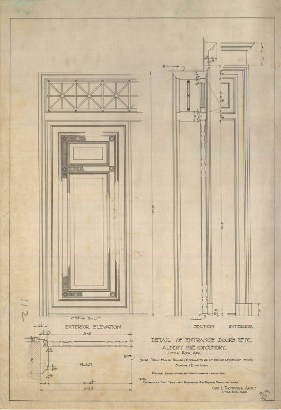 Drawing, Thompson Architectural - Albert Pike Consistory