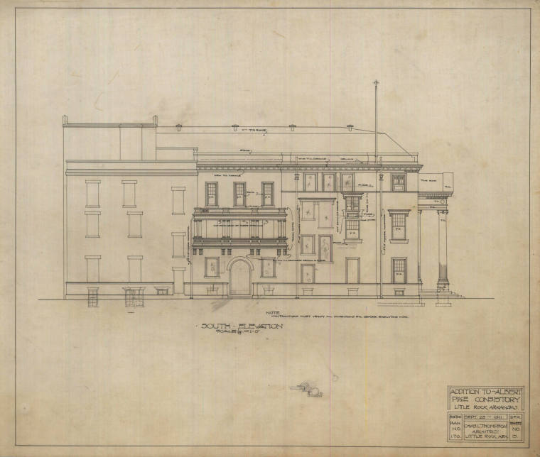 Drawing, Thompson Architectural - Albert Pike Consistory