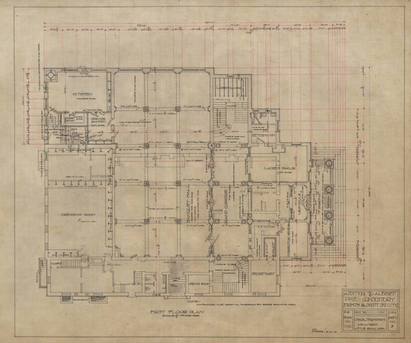 Drawing, Thompson Architectural - Albert Pike Consistory