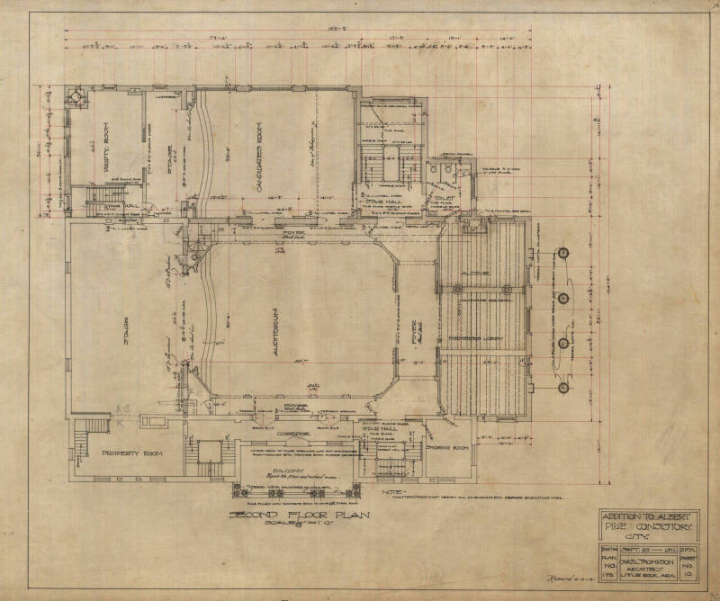 Drawing, Thompson Architectural - Albert Pike Consistory