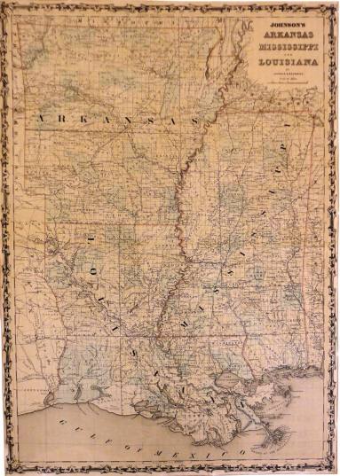 Map - Arkansas, Mississippi, Louisiana