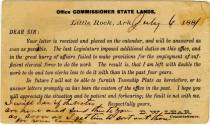 Postcard, State Land Commissioner