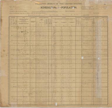 Census, Enumeration Sheet - Owen Township