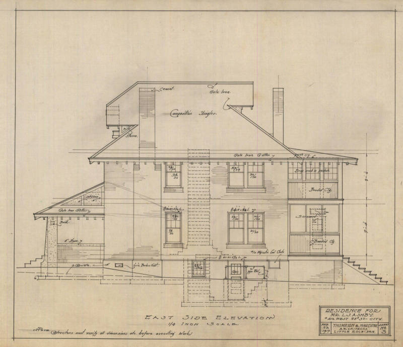 Drawing, Thompson Architectural - L.J. Ashby, Little Rock