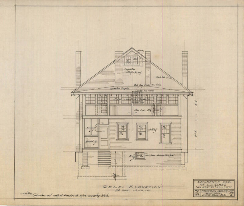 Drawing, Thompson Architectural - L.J. Ashby, Little Rock