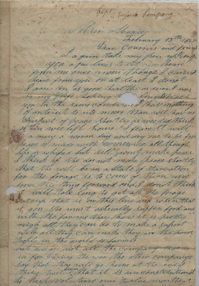 Letter, Mexican War