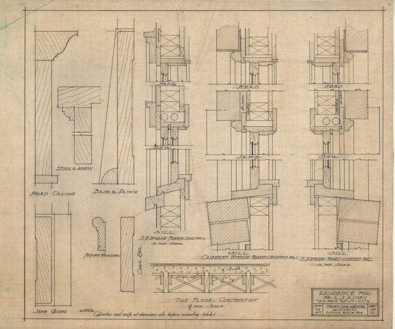 Drawing, Thompson Architectural - L.J. Ashby, Little Rock