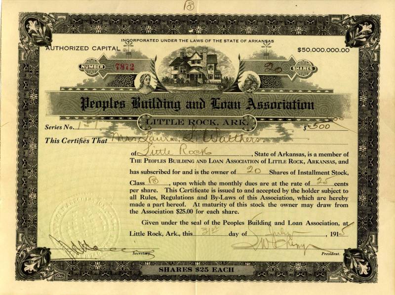 Certificate, Stock