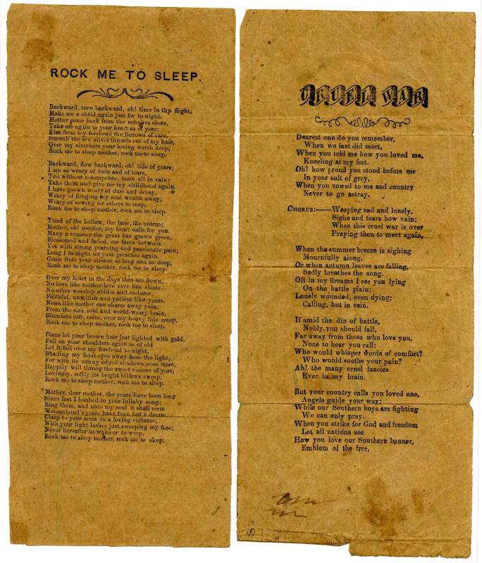 Poem/Lyrics, Civil War - Broach Collection