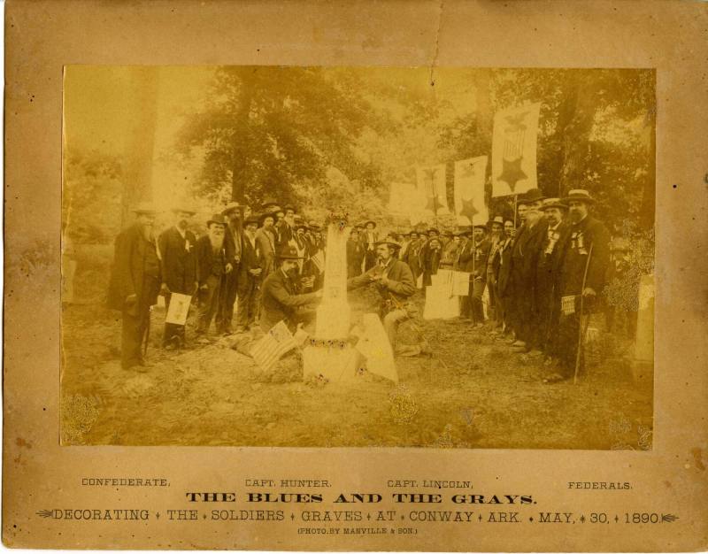 Photograph, Albumen - 1890 Decorating Graves in Conway