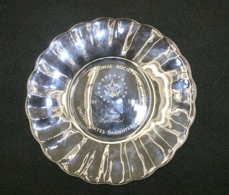 Plate, Glass- United States Daughters of 1812